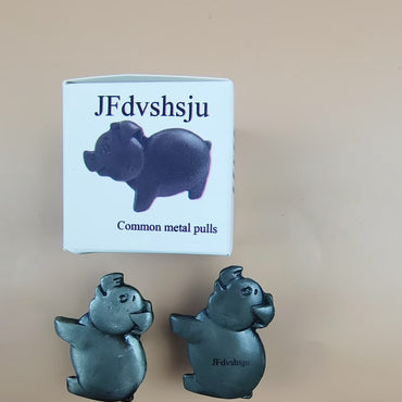 JFdvshsju Common metal pulls creative door pulls brightly mounted cute piggy closet drawer decorative knob girls single hole universal closet door room door drawer door