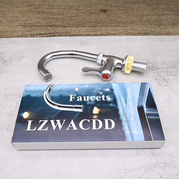 LZWACDD Modern Single Cold Water Kitchen Sink Faucets Stainless Steel Bathroom Laundry Utility Room Basin Tap