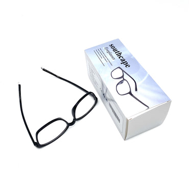 southcape Eyeglasses Black Resin Lens Memory Plastic Frame Fashion Lightweight Classic Stylish All Match Men Women Daily Wear Eyeglasses