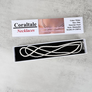 Coraltale Delicate Small Pearl Necklace for Women White Thin Pearl Chain, Timeless & Elegant Daily Jewelry