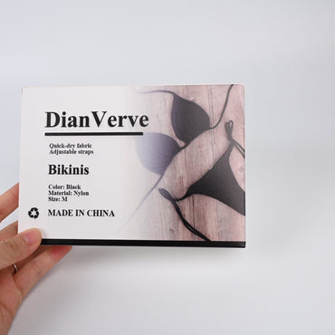 DianVerve Women's Black Padded Push-Up Bikinis Two Piece Swimsuit Set