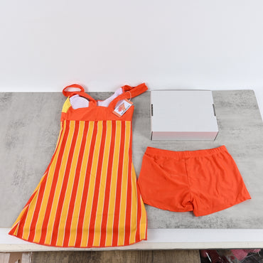 AILEDNEHS Bathing Suits Swimwear Red and Yellow Vibrant Summer Beach Days Stylish Comfortable
