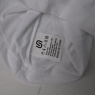 图形 White Cotton T-shirts Classic Fit Breathable Machine Washable for Everyday Wear