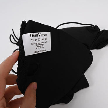 DianVerve Women's Black Padded Push-Up Bikinis Two Piece Swimsuit Set