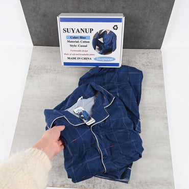 SUYANUP Men's Cotton Sleepwear Pajama Set Soft Breathable Lounge Sleep Pants and Shirt