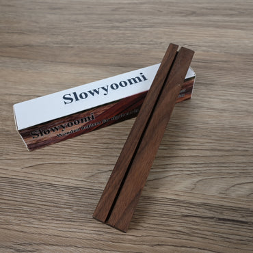 Slowyoomi Walnut Wood Price Tag Stand Wooden Holders for Signboards, Bakery and Café Menu Displays