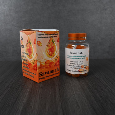 Savannah Dietary Food Supplement – 1.59 oz Bottle, Sea Buckthorn Oil Capsules