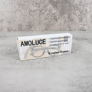 AMOLUCE Sleek Gray Eyeglass Frames Lightweight Comfortable for Men Women Daily Professional Wear