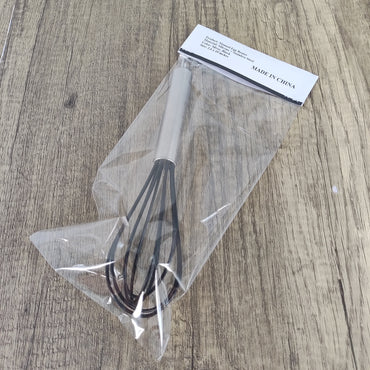 Lelasko 10-Inch Mini Manual Egg Beater, Black, 2.6x10 inches Stainless Steel