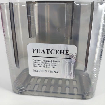 FUATCEHE Practical Translucent Gray Toothbrush Holder - Keep Your Bathroom Organized