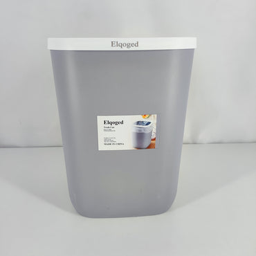 Elqoged Stylish Square Trash Can Gray Durable Plastic Design, Compact Size for Home and Office Use