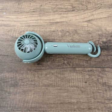 Vazkem Portable Electric Fan Cute Mini Handheld Fan Green Cooling USB Rechargeable for Travel Office Outdoor