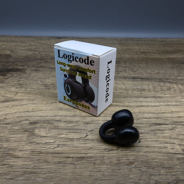 Logicode Premium Wireless Bluetooth Earphones for Sports Black Clip On Design Long Battery Life