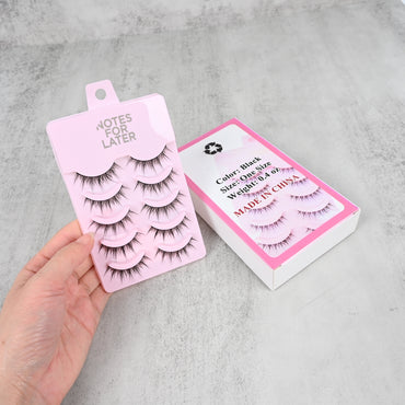 NOTES FOR LATER Daily & Cosplay Make-up Lashes 5 Pairs Small Devil False Eyelashes with Single Fish Line Stem