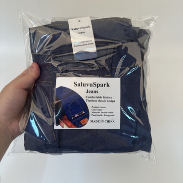 SaluvuSpark Men's Classic Denim Jeans: Timeless Straight Fit with Durable Denim for Everyday Comfort and Effortless Style
