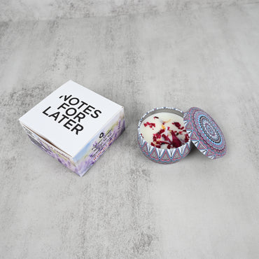 NOTES FOR LATER Lavender Scented Soy Wax Candle with Dried Petals Aromatherapy Candle for Sleep & Relaxation