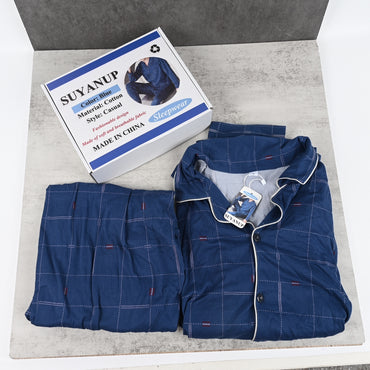SUYANUP Men's Cotton Sleepwear Pajama Set Soft Breathable Lounge Sleep Pants and Shirt