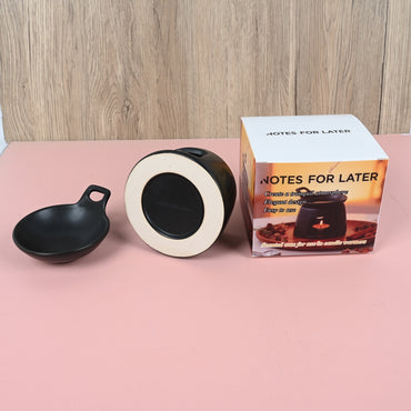 NOTES FOR LATER Black Ceramic Incense Burner Creative Scented Wax Warmer for Home & Meditation, with Matching Dish