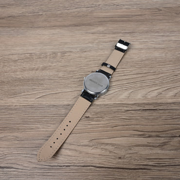 MIDNITE STAR Men's Classic Minimalist Black Leather Strap Watches with Japanese Quartz Movement