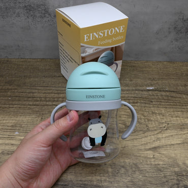 EINSTONE Feeding Bottles Cartoon Baby Bottle Green Adorable Durable Leak Proof Easy Clean for Little Ones