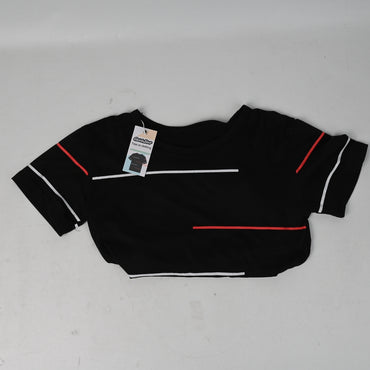 QuickStar Tops as Clothing Black Short Sleeve Top Breathable Fabric Comfortable Fit for Everyday Wear