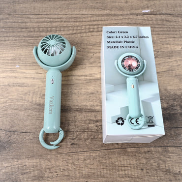 Vazkem Portable Electric Fan Cute Mini Handheld Fan Green Cooling USB Rechargeable for Travel Office Outdoor