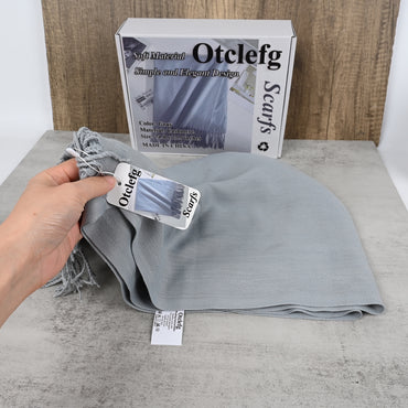 Otclefg Gray Cashmere Scarf Simple Elegant Large Cashmere Scarfs Warm Luxurious Scarfs for Women and Men