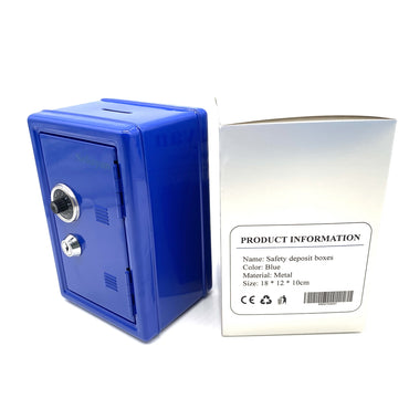 Seluyan Safety deposit boxes Blue Metal 18×12×10cm Compact Safe Box For Secure Document Valuable Storage