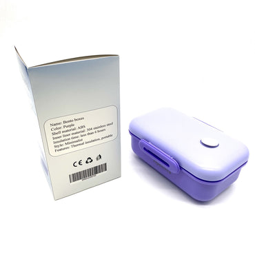 Hpexova Bento boxes Purple ABS Shell 304 Stainless Steel Inner Minimalist Thermal Insulation Portable Lunch Container Bento Boxes