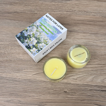 NOTES FOR LATER Jasmine Scented Soy Candle Yellow Relaxing Aromatherapy Candle, Long-Lasting & Natural Soy Wax