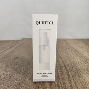 QUHEICL Empty 1 fl oz White Cosmetic Sample Bottles, sold empty - Durable, Travel-Friendly, Easy to Refill