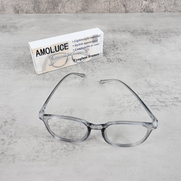 AMOLUCE Sleek Gray Eyeglass Frames Lightweight Comfortable for Men Women Daily Professional Wear