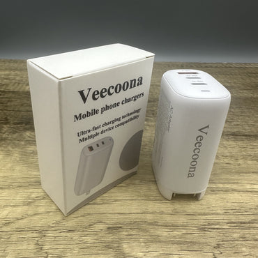 Veecoona High-Performance 65W GaN Mobile Phone Chargers - Ultra-Compact Design for Fast Charging