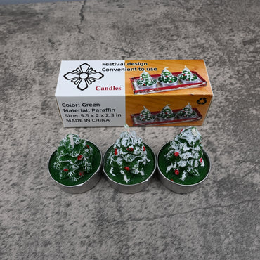 Christmas Tree Candles Green Festive Holiday Design Long Lasting Burn Time