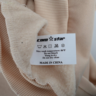 COM STAR Kids' Beige Hooded Sweatshirt Pullover - Children's Soft Fleece-Lined Hoodie for Boys and Girls