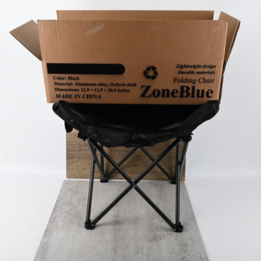 ZoneBlue Black Folding Chair Portable Outdoor Chair for Camping Picnics Beach Fishing