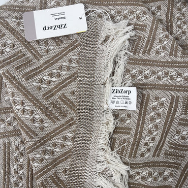 ZibZorp Cozy Medium Blanket with Fringe – Soft Cotton for Stylish Comfort and Versatile Use