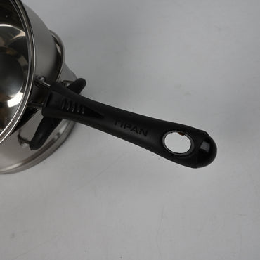 TiPAN Cooking Pots Non Electric Stainless Steel Milk Pot with Steamer 304 Steel for Boiling Steaming
