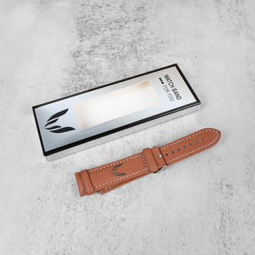 chibang Brown Lychee‑Pattern Leather Watch Strap Fashionable Replacement Band for Women’s Watches