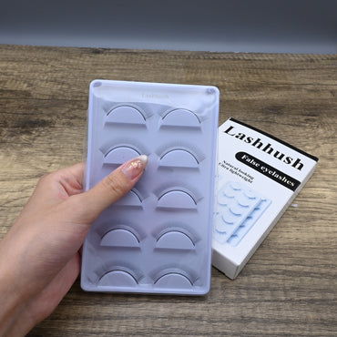 Lashhush Premium Natural False Eyelashes - Handmade Reusable 3D False Eyelashes with Ultra-Thin Band - Lightweight Glamour Fake Lashes for Natural Look