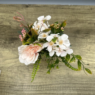 Kryxyn Artificial Flower Arrangements in Containers - Artificial Peony & Hydrangea Silk Flower Arrangement in Ceramic Pot