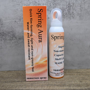 Spring Aura Sunscreen Spray SPF 50 Broad Spectrum UVA UVB Protection Lightweight Physical Sunscreen