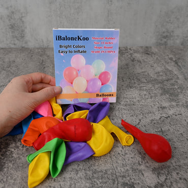 iBaloneKoo Balloons Round Rubber Balloons for Parties and Celebrations Durable Stretch Friendly for Birthday Wedding and Event Decor