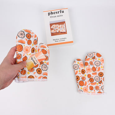 phesrfu Heat Resistant Oven Mitts Kitchen Oven Mitts for Baking & Cooking with Comfortable Grip