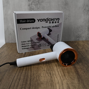 永昌玺业 YONGCHIYE Hair Driers White Ionic Hair Dryer High Airflow Heat Protection Negative Ion for Home Student and Dorm Use