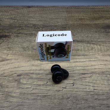 Logicode Premium Wireless Bluetooth Earphones for Sports Black Clip On Design Long Battery Life