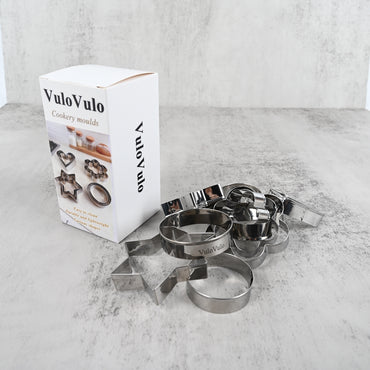 VuloVulo Stainless Steel Cookery Moulds Durable Baking & Cooking Molds for Kitchen, Easy Clean Lightweight