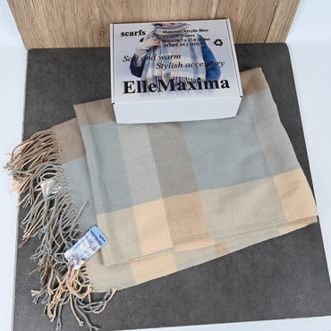 ElleMaxima Unisex Acrylic Fiber Scarf Soft & Warm Lightweight Fashion Scarf for Men and Women