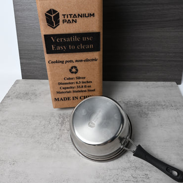 TITANIUM PAN Stainless Steel Cooking Pot Durable Versatile Stovetop Compatible Easy Clean