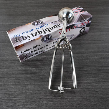 Cbytzhjqone Stainless Steel Ice Cream Scoop Medium Size Durable Scooper for Frozen Treats